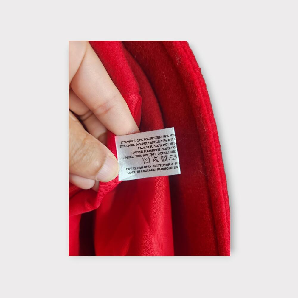 Anthropologie Red Coat with Leopard Collar - Picture 7 of 10